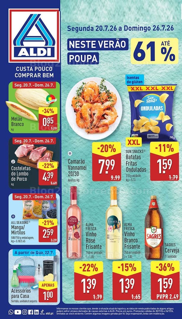 Antevisão Folheto ALDI Promoções de 20 a 26 julho